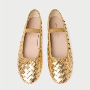 Loeffler Randall Leonie Gold Woven Ballet Flat